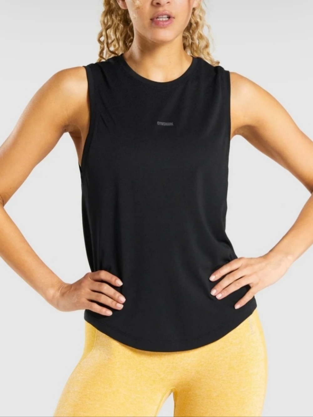 Gymshark Black Women's Muscle Tee - Minimal Logo-Size M